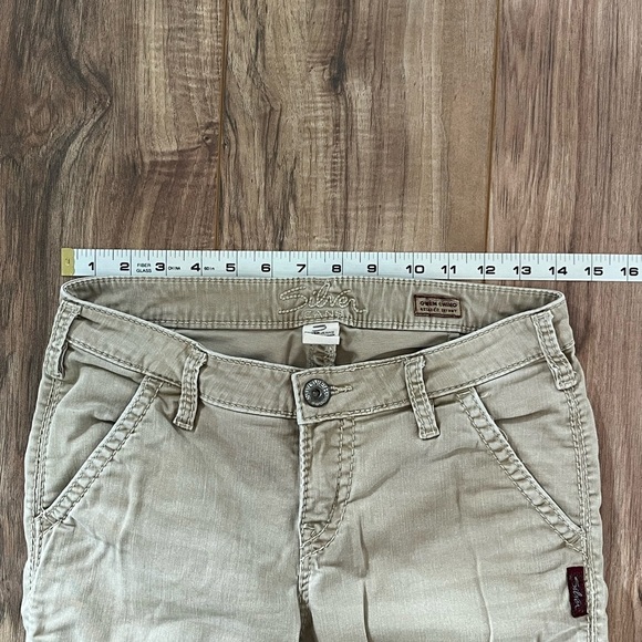 Silver Jeans Gwen Chino Skinny Fit Khaki Pants Size W 26/ L31 - Picture 4 of 8